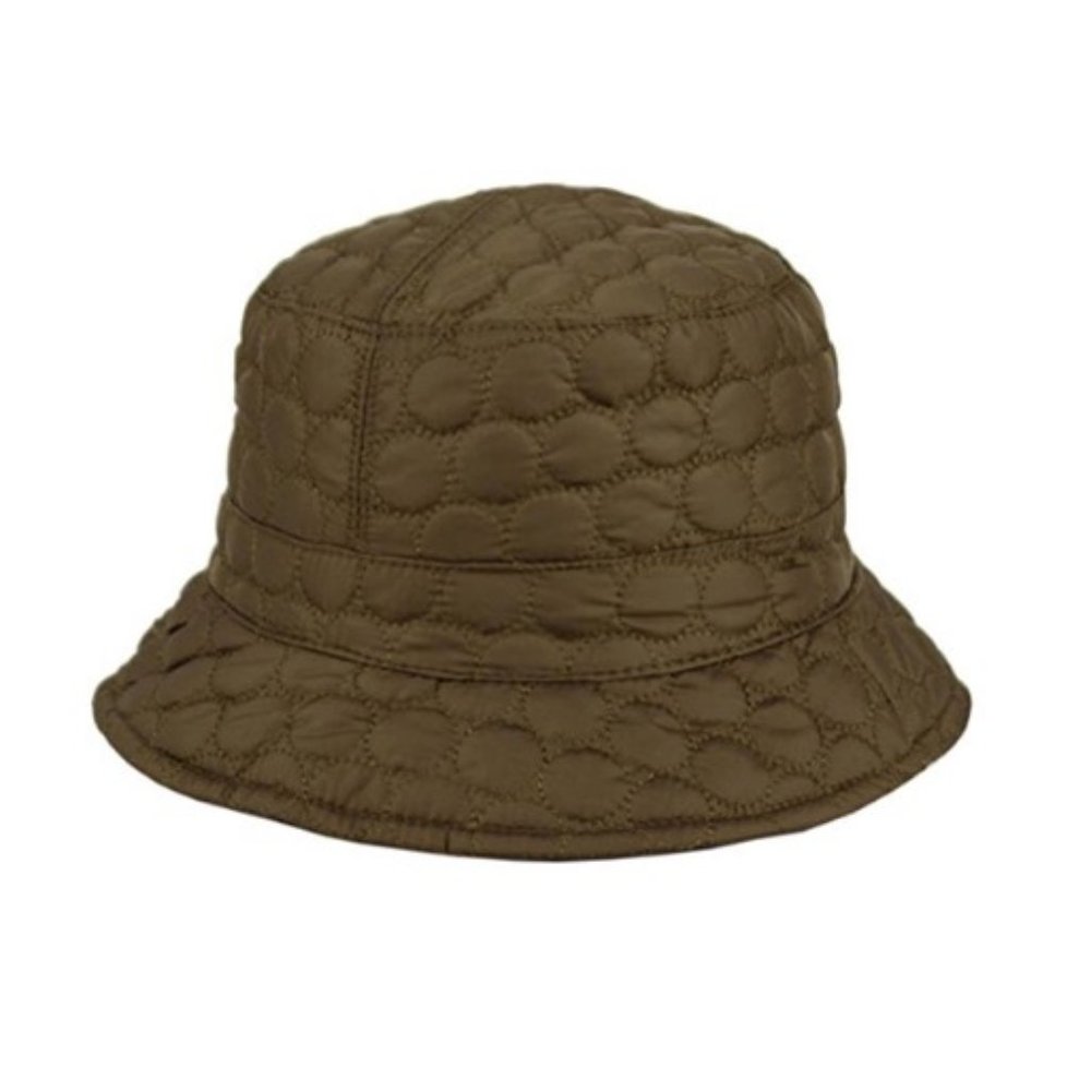 Women's Olive Foldable Quilted Rain Hat